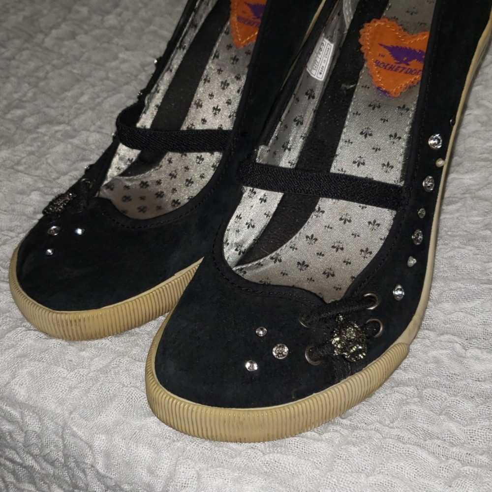 Rocket Dog Black Suede Wedge Heel Sneakers 8.5